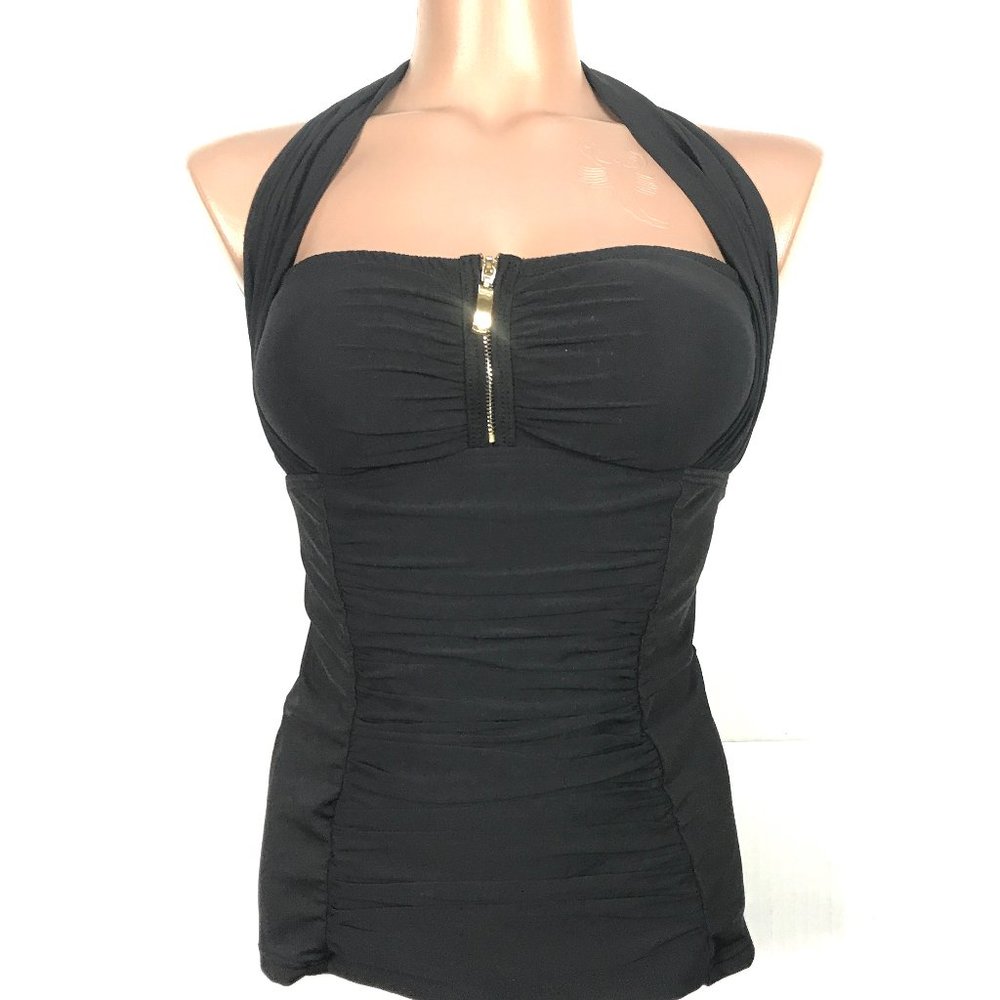 NEW Contour by Christina zipper halter swim top